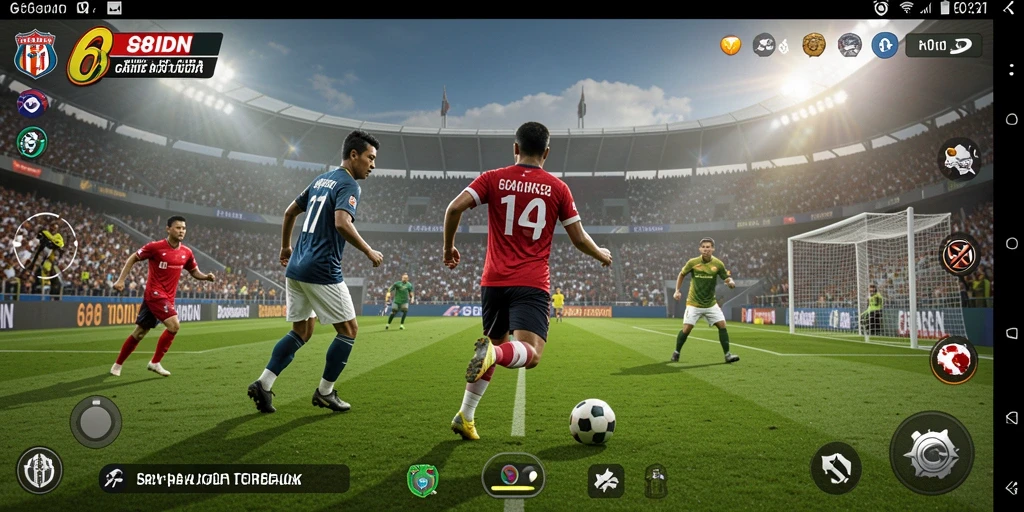 Tampilan screenshot gameplay 68IDN yang mendebarkan saat mencetak gol.