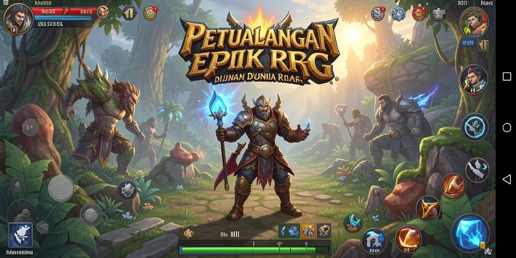Screenshot utama 8II menampilkan aksi pertarungan epik dalam dunia RPG.