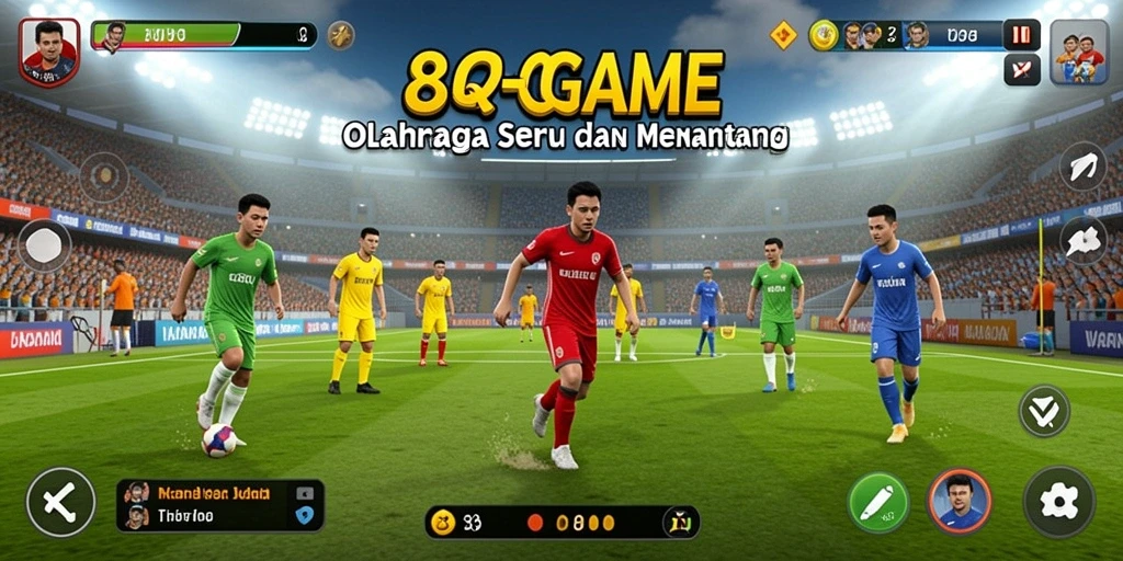 Screenshot gameplay 8QR menampilkan aksi olahraga yang seru dan interaktif.
