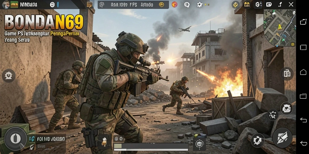 Gameplay seru dalam pertempuran FPS yang mendebarkan.