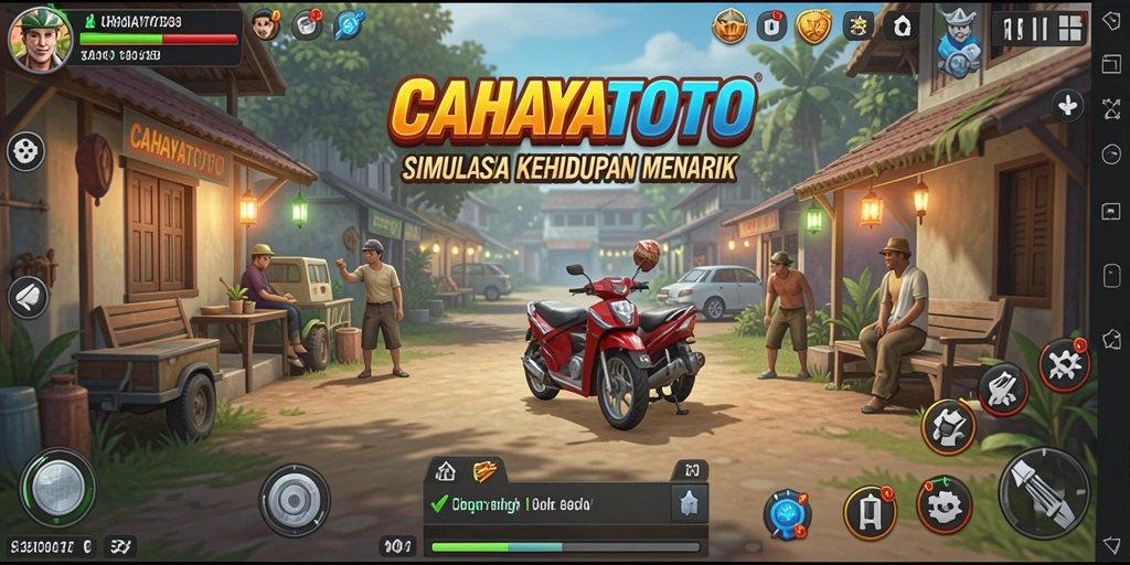 Gameplay CAHAYATOTO yang menggambarkan simulasi kehidupan yang menarik.