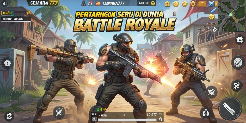 Gameplay seru CEMARA777 dalam aksi Battle Royale.