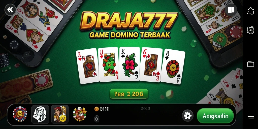 Tampilan gameplay seru dalam DRAJA777 saat bermain Domino.