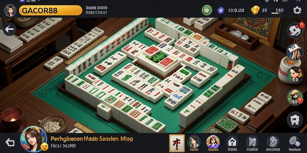 Tampilan gameplay menarik dan intuitif dari GACOR88 saat bermain Mahjong.