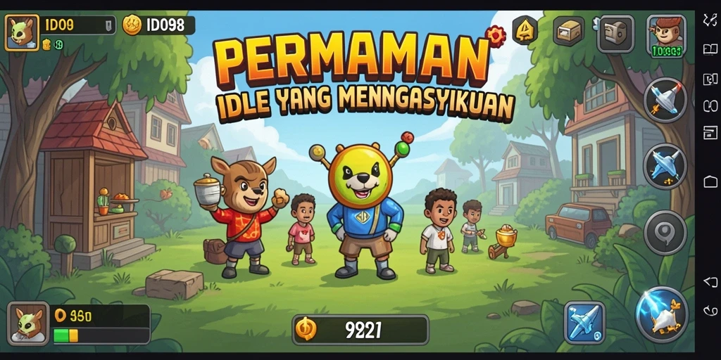 Tampilan gameplay Idle ID098 yang menarik dan penuh warna.