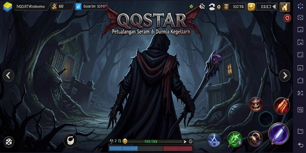 Tampilan gameplay <strong>QQSTAR</strong> dengan nuansa Horror yang mencekam.