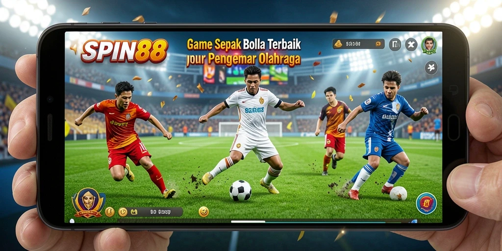 Tampilan gameplay SPIN88 yang penuh aksi sepak bola.