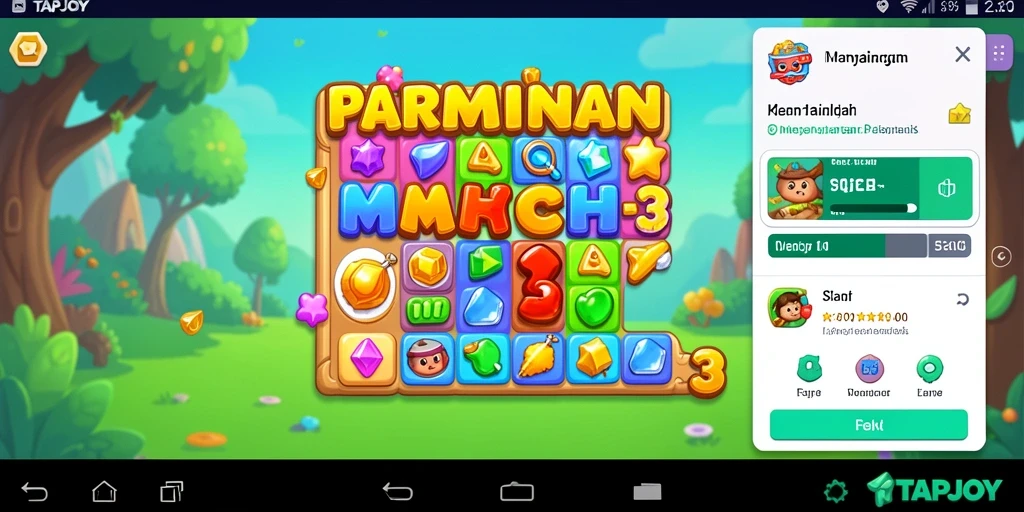 Gameplay TAPJOY yang seru dalam kategori Match-3.