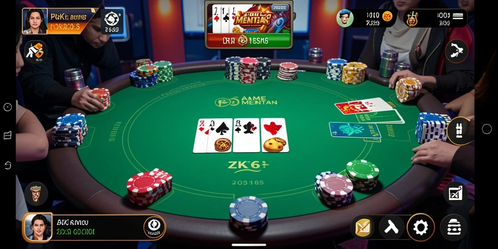 Tampilan gameplay menarik dari ZK6 dalam permainan Poker.